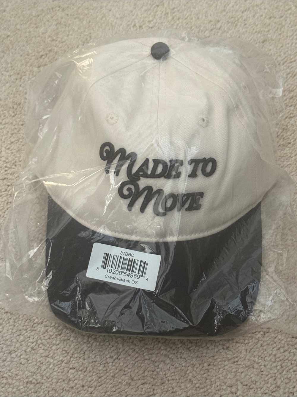 Bandolier Cream and Black "Made to Move" Baseball Cap